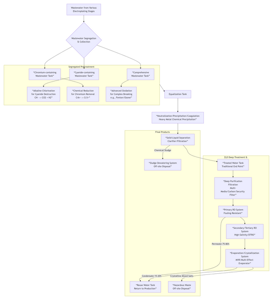 Zero Liquid Discharge (ZLD) Process Design Scheme for Electroplating Wastewater