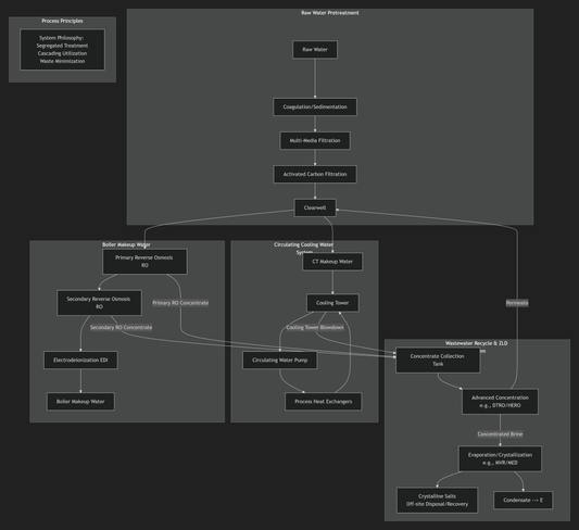 Process Design Scheme for Power Industry: Circulating Water, Boiler Makeup Water, and Concentrate Reuse